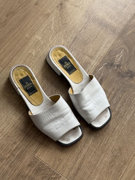 Femme Fendi Talons Blanc Cuir 36