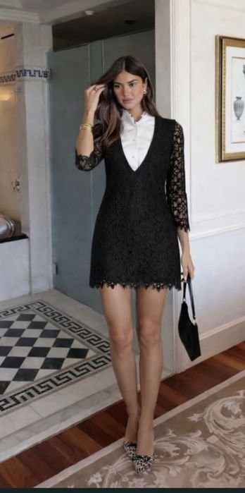 Женское Sandro Paris Платье Чёрное 36