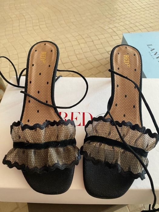 Женские Red Valentino Босоножки Чёрные Замша 37.5