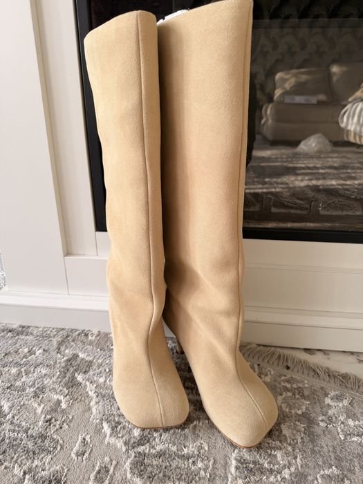 Women Maison Margiela Over-the-Knee Beige Suede 38