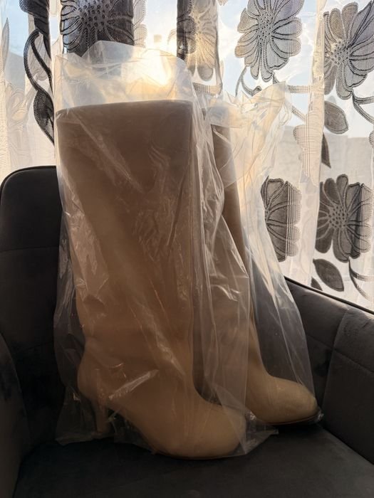 Women Maison Margiela Over-the-Knee Beige Suede 38