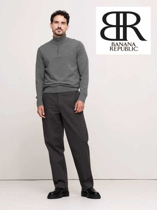 Uomo Banana Republic Maglione Grigio Lana M