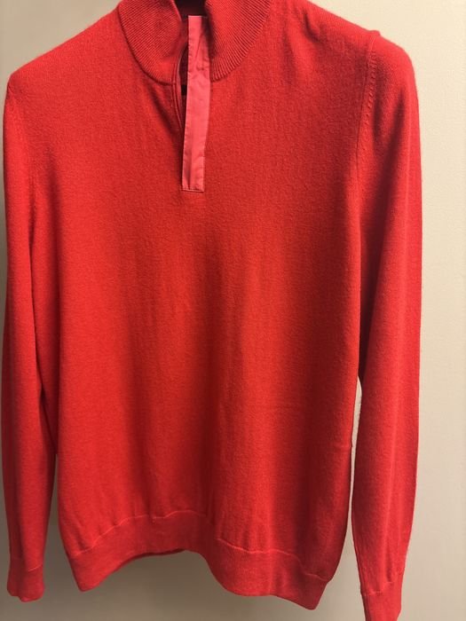Men Bogner Sweater Red Cashmere 46
