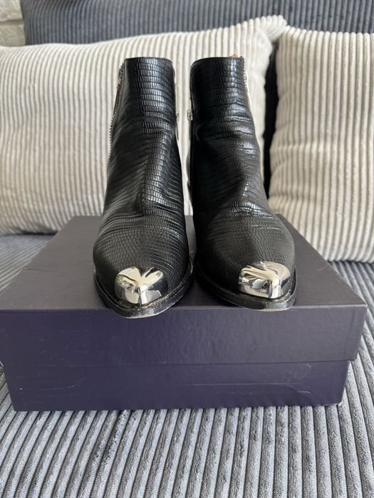 Damen LeSilla Cowboy Stiefel Schwarz Leder 39