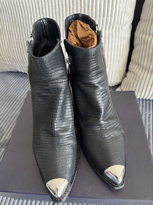 Damen LeSilla Cowboy Stiefel Schwarz Leder 39