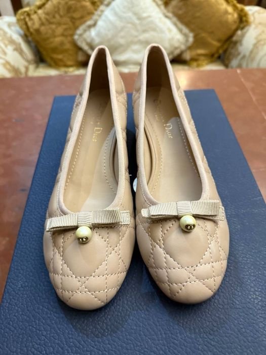 Женские Dior Туфли Бежевые Кожа