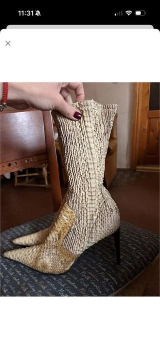 Damen Le Silla Stiefel Beige Leder 41