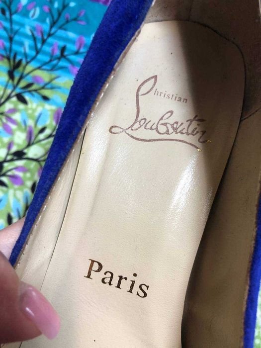 Femme Christian Louboutin Talons Bleu Marine Suède