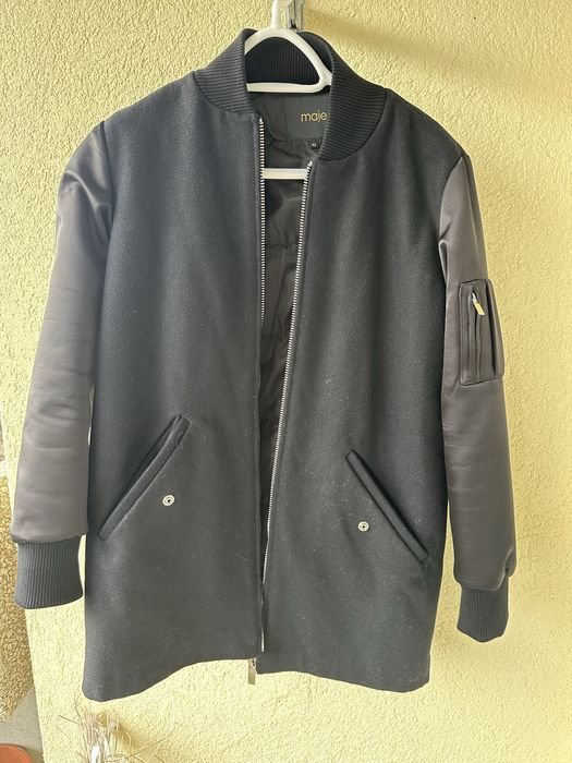 Женский Maje Бомбер Тёмно-синий Другой материал 36