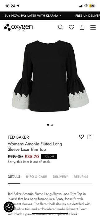 Женская Ted Baker Блуза Чёрная 38