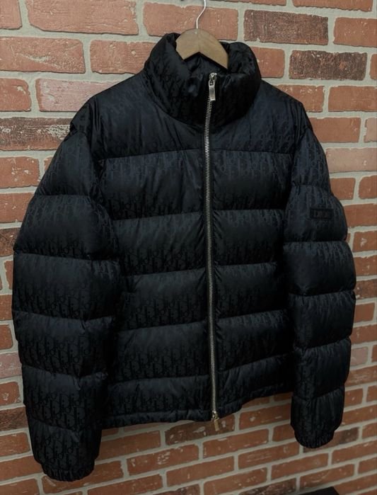 Мужской Dior Oblique Пуховик Чёрный 40