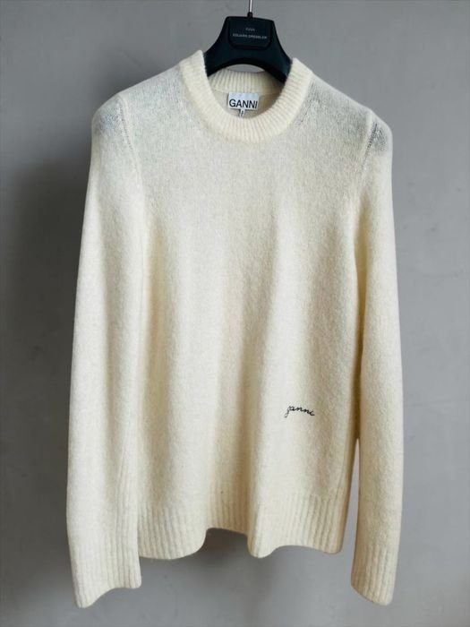 Женский Ganni Светр Бежевый Альпака М