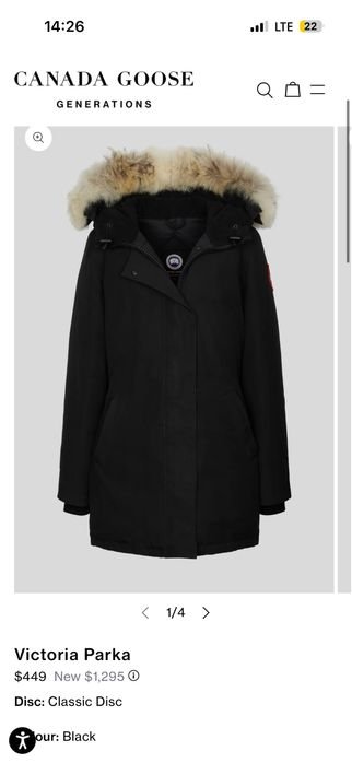 Femme Canada Goose Parka Noire 38