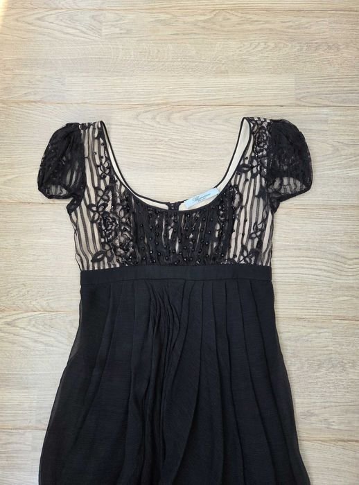 Damen Blumarine Kleid Schwarz Seide 34
