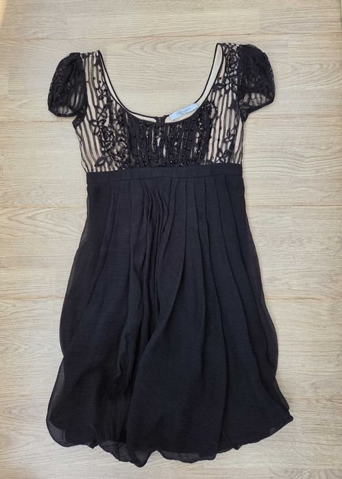 Damen Blumarine Kleid Schwarz Seide 34