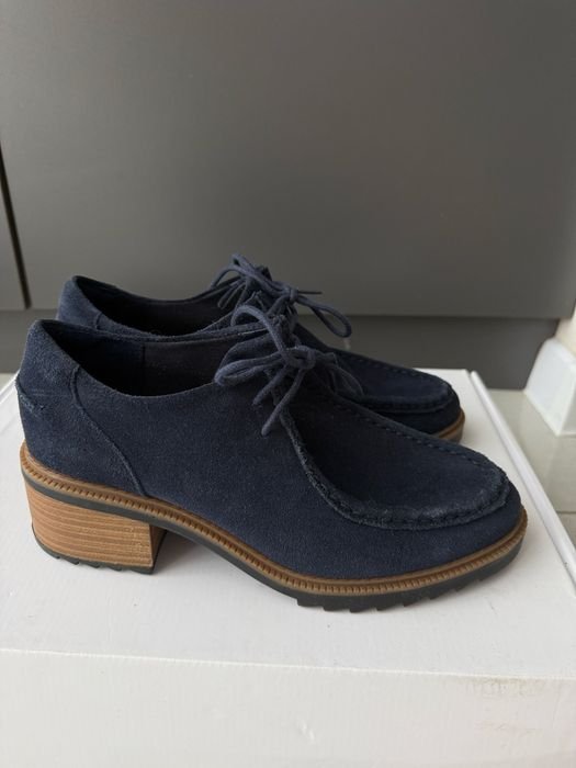Женские Clarks Туфли Тёмно-синие Замша 38