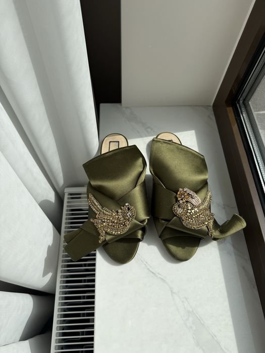 Женские Шлепки Зелёные 39