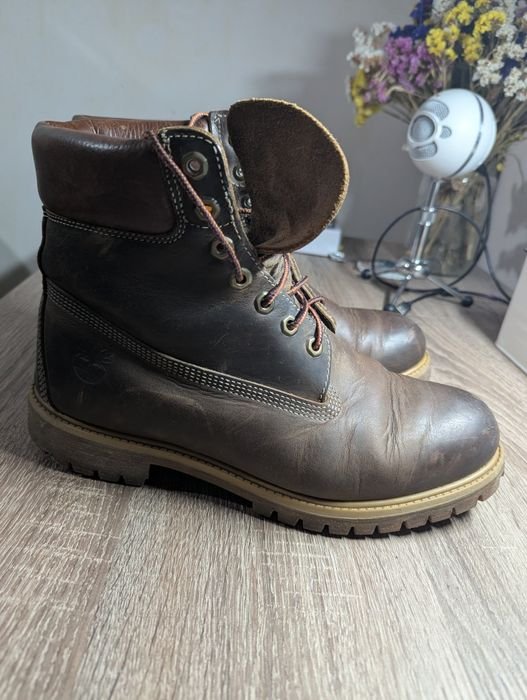 Uomo Timberland Stivali Marrone Pelle 44