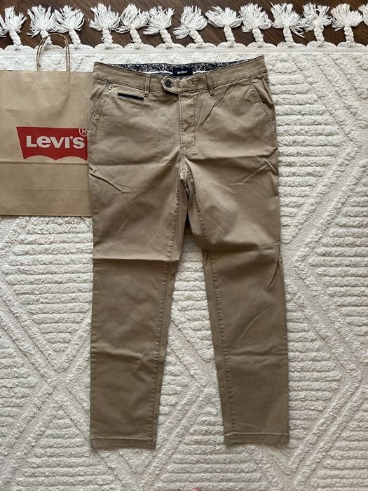 Men Gardeur Trousers Beige Cotton 34