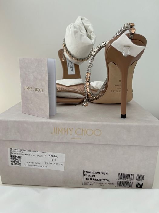 Women Jimmy Choo Heels Beige Leather 40