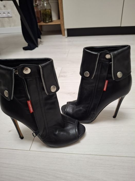 Femme DSQUARED2 Bottines Noires Cuir 39