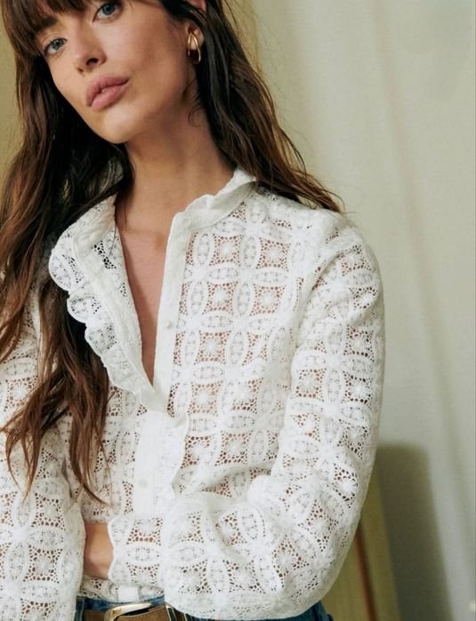 Женская Sezane Рубашка Белая 32