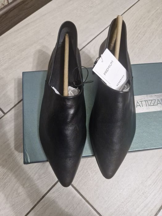 Женские Лоферы Чёрные Кожаные 39