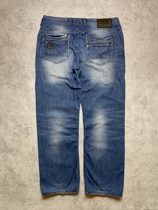 Мужской Moncler Джинсы Тёмно-синий Джинс М-Л