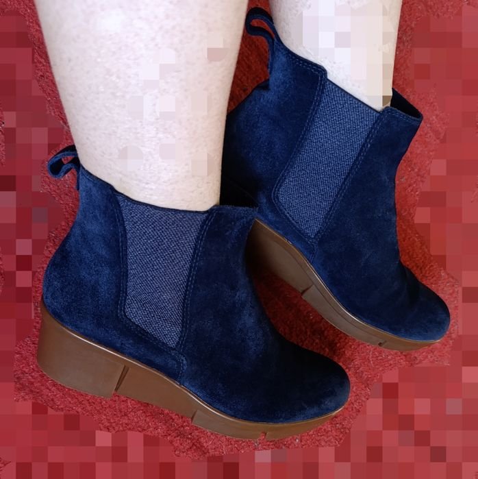 Женские Clarks Ботильоны Тёмно-синие Замша 37