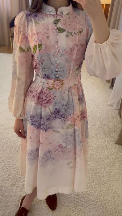 Женская Zimmermann Платье Рознокольоровый Хлопок