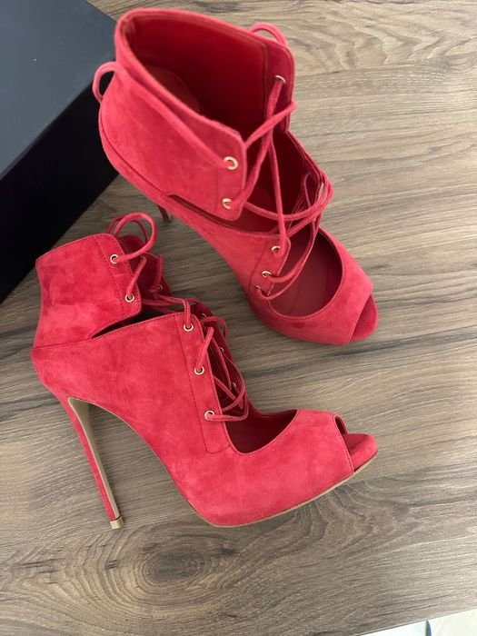 Damen Le Silla Stiefeletten Rot Wildleder 38