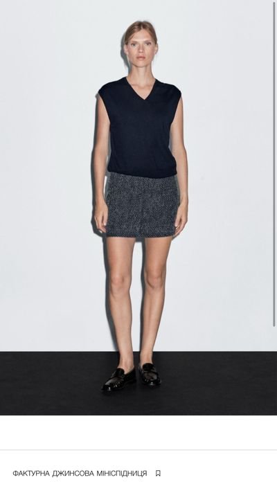 Damen Massimo Dutti Rock Marineblau Denim 34