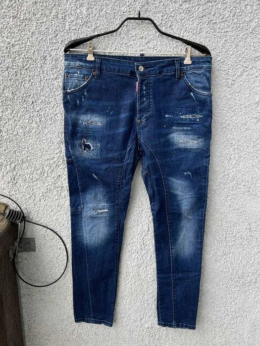 Мужской Dsquared 2 Джинсы Тёмно-синий Бавовна