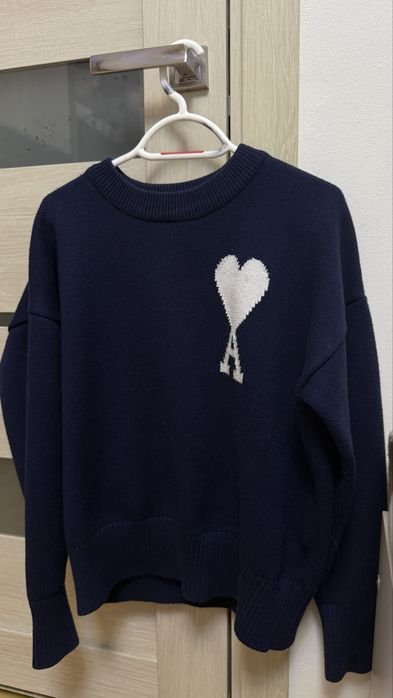 Мужской ami paris Светр Тёмно-синий 36