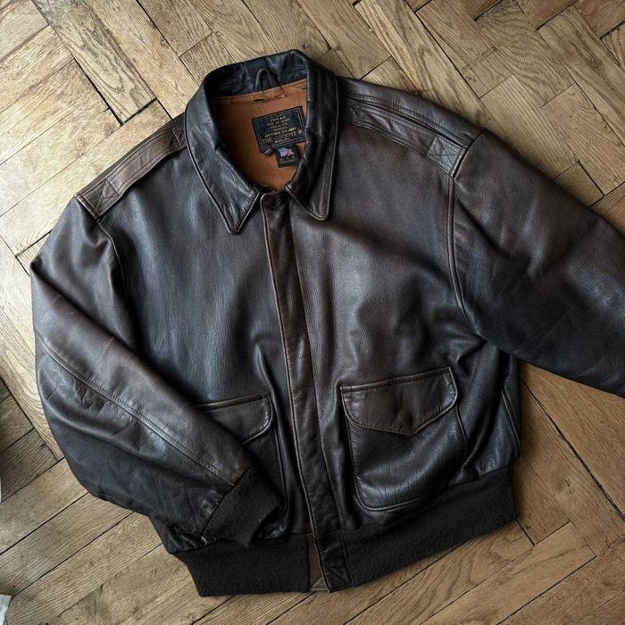 Мужской Cockpit A-2 Бомбер Коричневый Кожа 40