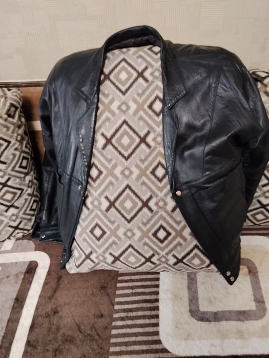 Herren Massimo Dutti Jacke Schwarz Leder 52