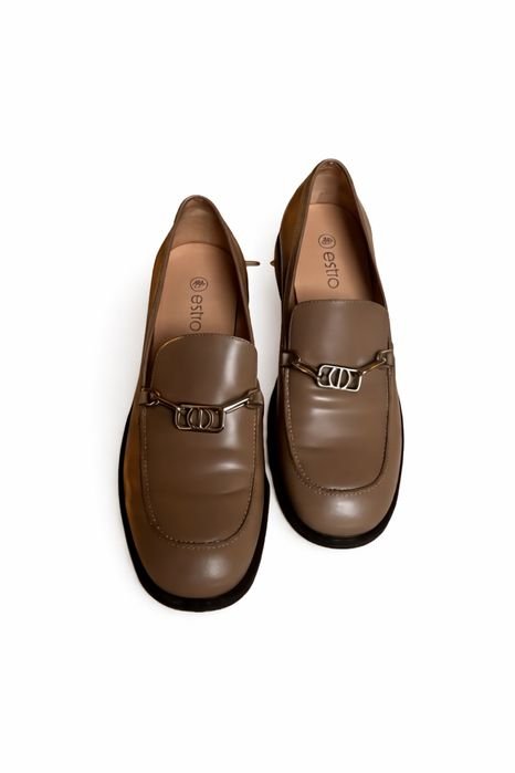 Женские Лоферы Бежевые Кожа 38