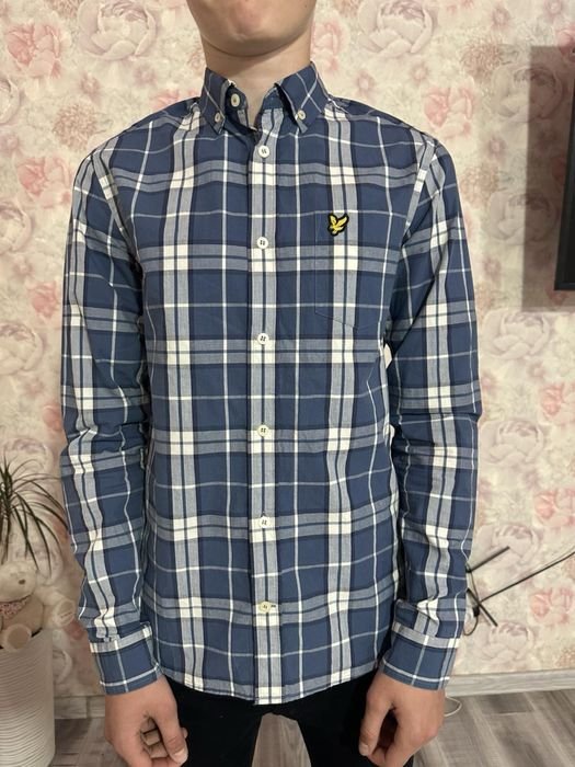 Uomo Lyle & Scott Camicia Blu Cotone