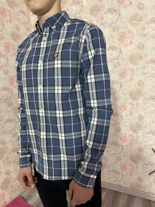 Uomo Lyle & Scott Camicia Blu Cotone