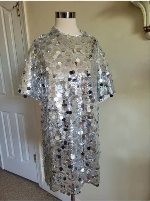 Женское Платье Серебристый Полиэстер 36