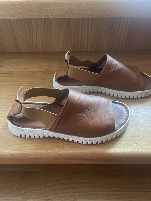 Женские Босоножки Коричневый Кожа 36