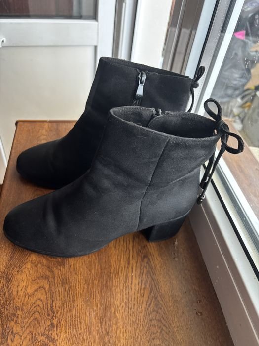 Damen Wildleder Stiefeletten Schwarz 39