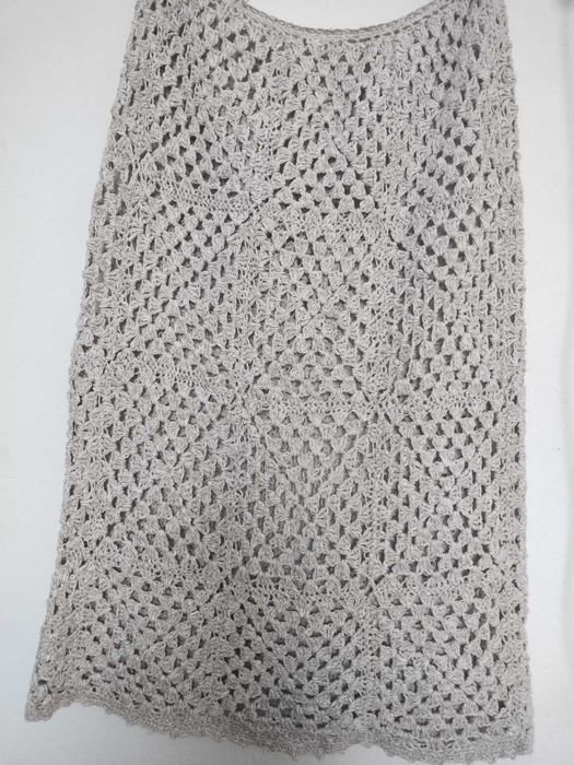 Damen Häkelanzug Beige Baumwolle 40