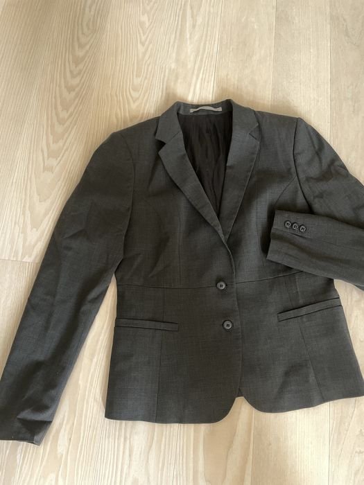 Women Tiger Blazer Grey Cotton 38