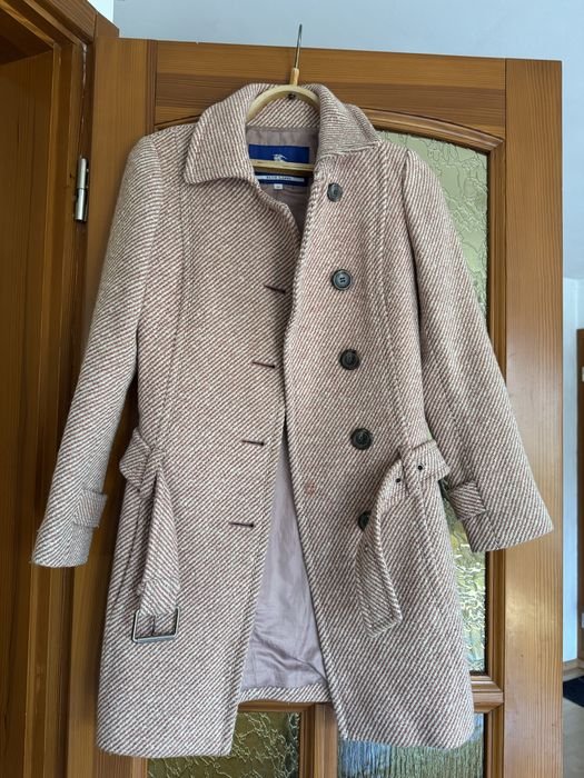 Damen Burberry Mantel Blau Wolle Kaschmir 34