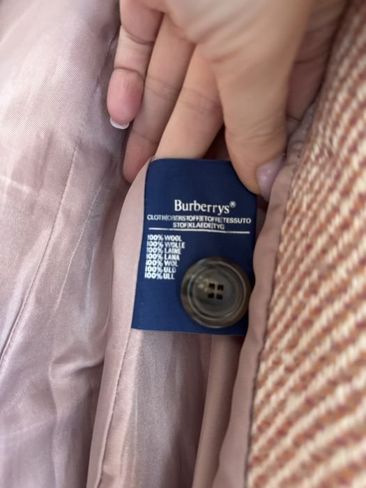 Damen Burberry Mantel Blau Wolle Kaschmir 34