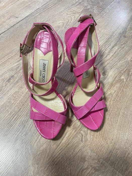 Women Jimmy Choo Heels Pink Leather 38