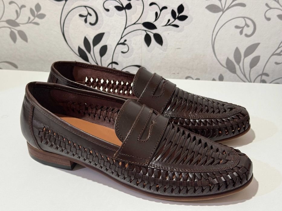 Men Dune Loafers Brown Leather 42