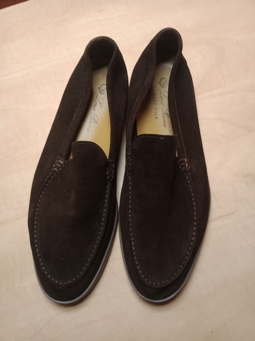 Men Loro Piana Loafers Brown Suede 43