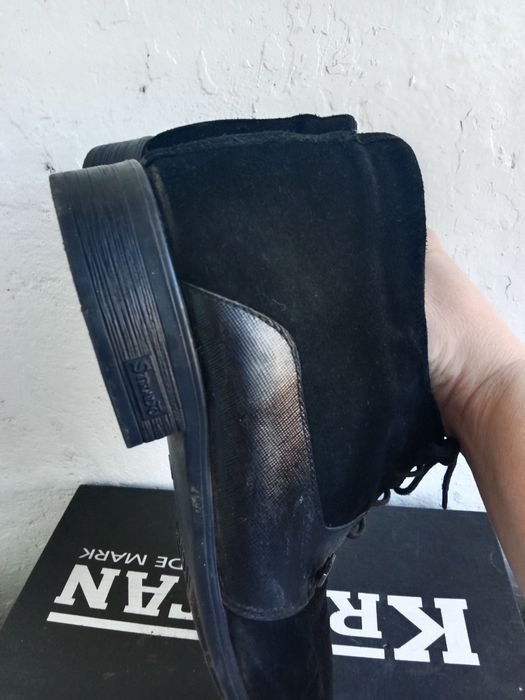 Мужские Ботинки Чёрные Кожаные 43